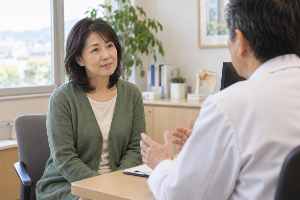 痛みと生活への影響について医療者に相談する場面