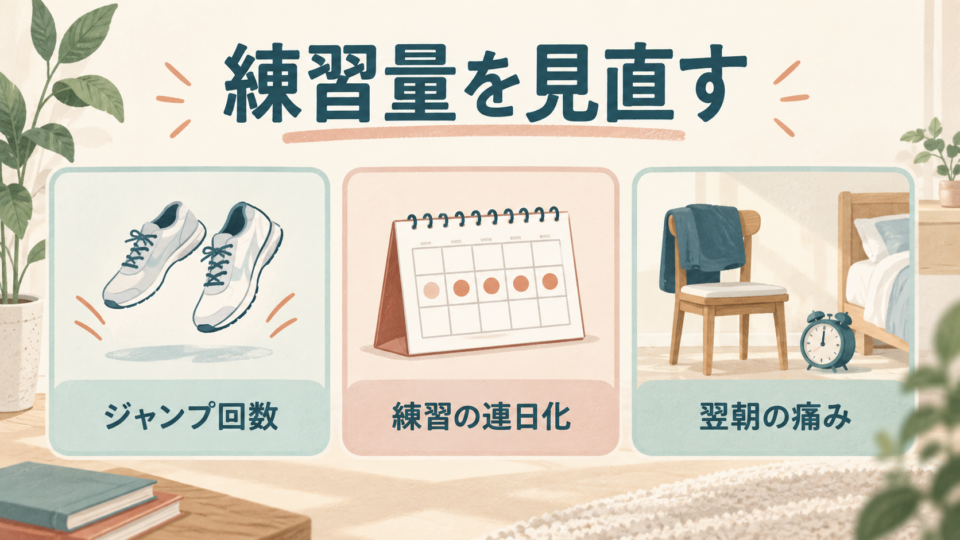 ジャンプ回数、練習の連日化、翌朝の痛みを振り返る