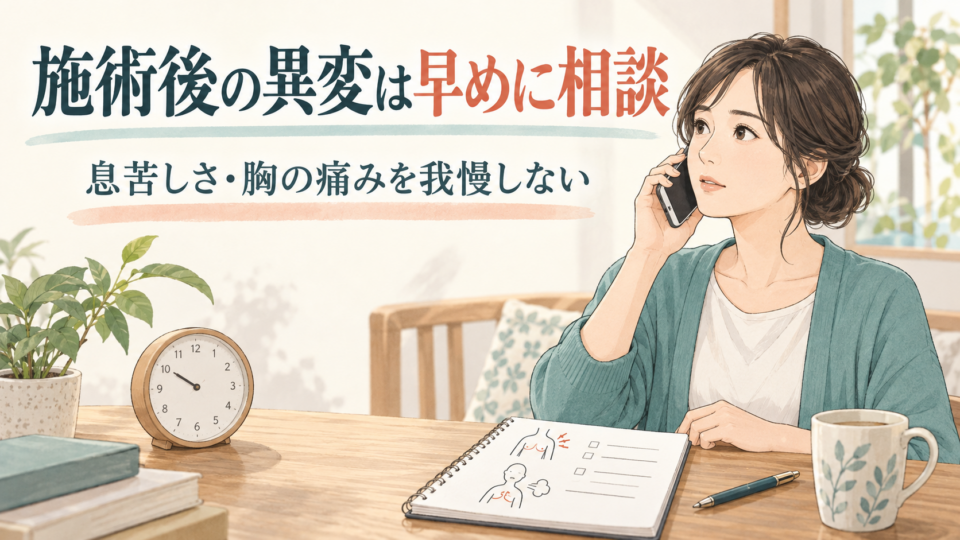 施術後の息苦しさや胸の痛みを我慢せず医療機関へ相談する