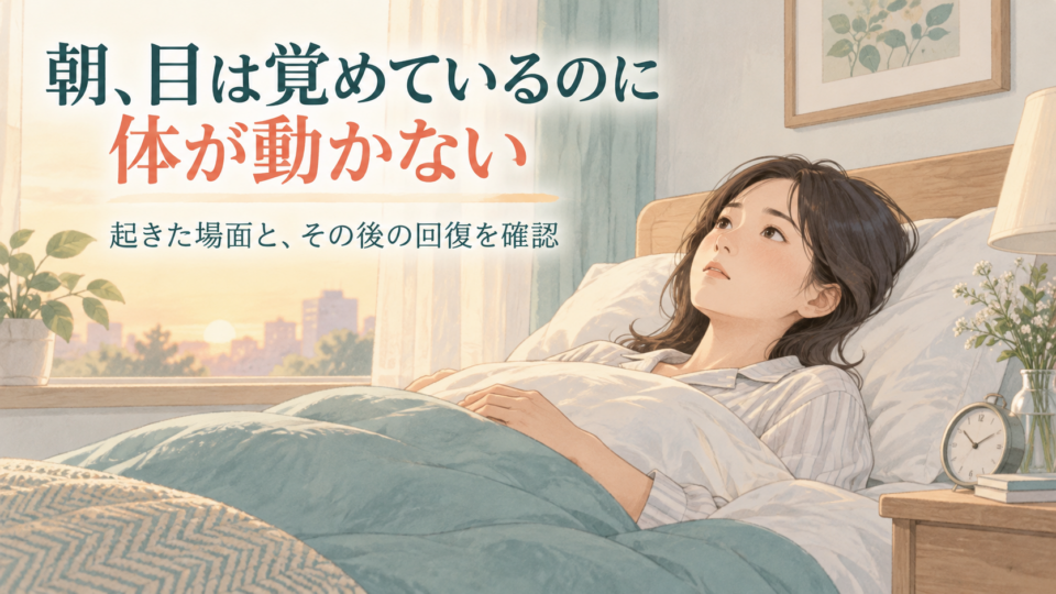 朝に目は覚めているのに身体が動かないとき、起きた場面とその後を確認する