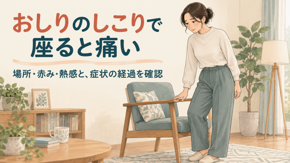 おしりのしこりで座ると痛いときは、場所と症状を整理する