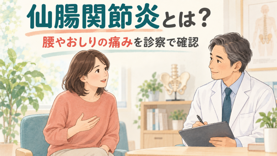 仙腸関節炎と腰やお尻の痛みについて説明するイラスト