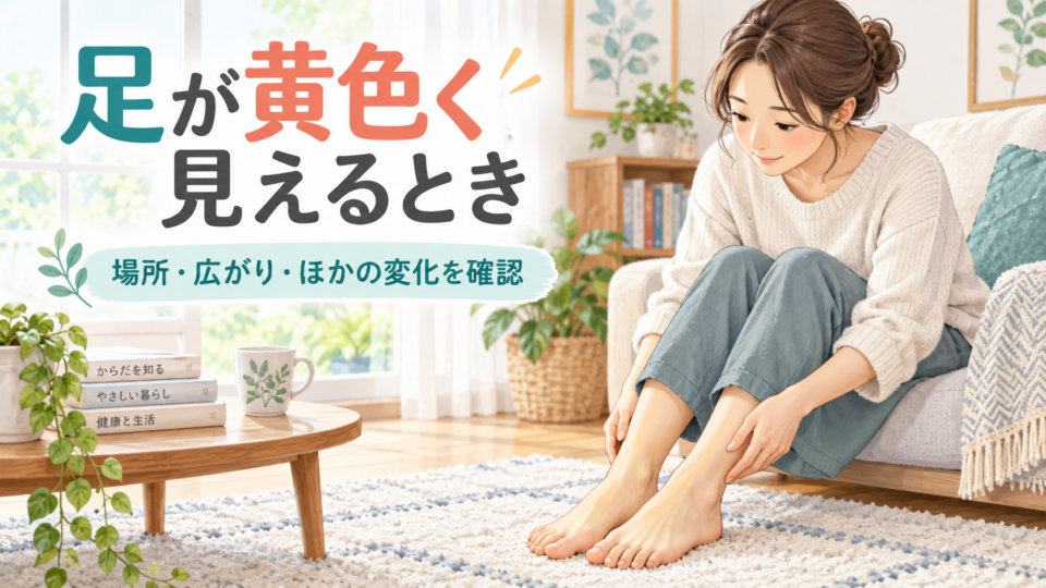 足が黄色く見えるときの変化を整理する説明用イラスト