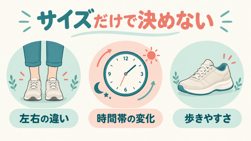 左右差・時間帯による変化・歩きやすさを確認する