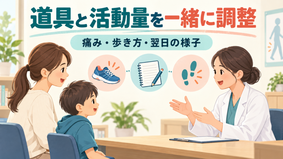 補助具と活動量を痛み・歩き方・翌日の様子から相談する