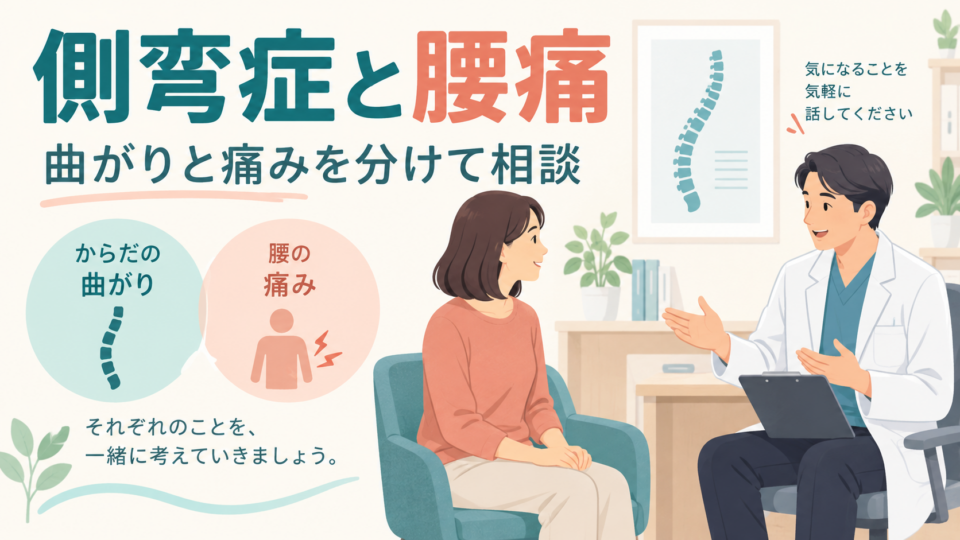 側弯症の曲がりと腰痛を分けて相談する